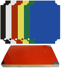 Set Top Board Edelstahl GN 1/1 mit 6 farbigen Auflagen randlos