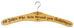Dress-hanger printed with german saying