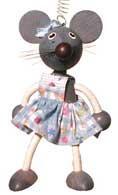 Schwingfigur Mausfrau mit Kleid