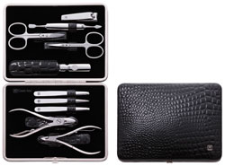 Classic Inox Rahmenetui 10-tlg., Rindleder schwarz