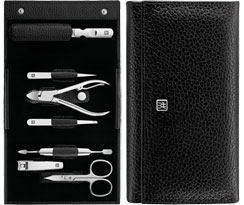 Classic Inox Maniküre Pediküre Druckknopf-Etui 7-tlg.