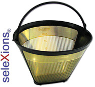 seleXions Scala Kaffeefilter Gold für 6-12 Tassen, mit Maßeinteil.