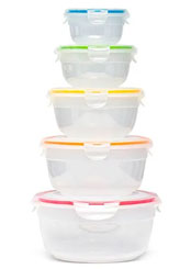 Set LocknLock Dosen mit farbigen Dichtungen, rund