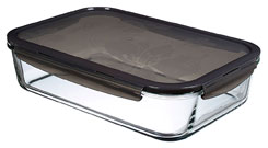 LocknLock oven glass, Deckel grau, Lasagne 3,6 l