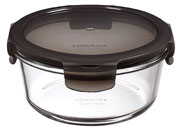 LocknLock oven glass, Deckel grau, rund 650 ml