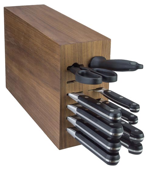 Knife block walnut wood, example for assembly
