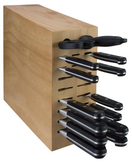 Knife block beech wood, example for assembly